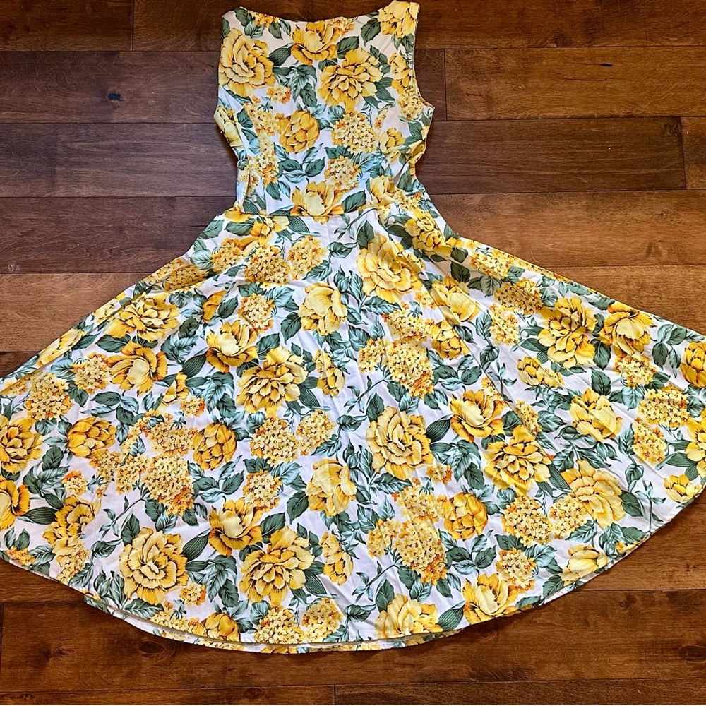 Floral Yellow Midi Dress